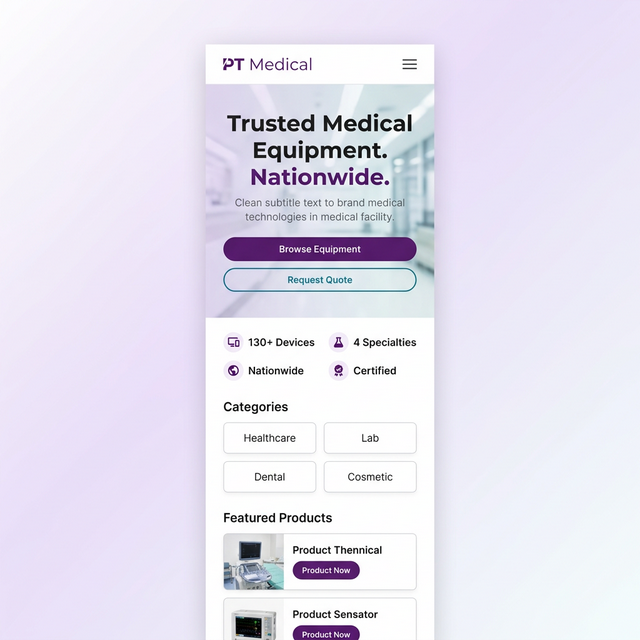 PT Medical — Mobile Homepage Redesign